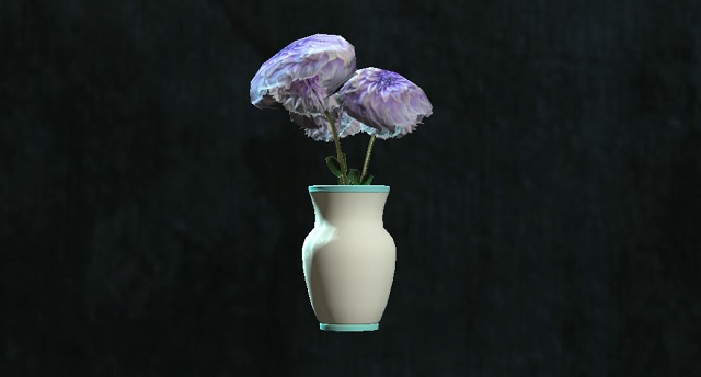 フォールアウト４　ティール色ガラス製アーチ形花瓶