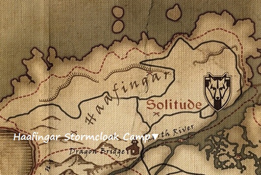 ハーフィンガル・ストームクロークの野営地　マップ　地図
