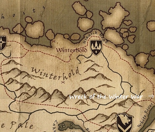 難破したウィンターウォー号　マップ　地図