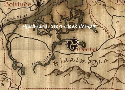 ハイヤルマーチ・ストームクロークの野営地　マップ　地図
