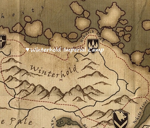 ウィンターホールドの帝国軍野営地　マップ　地図